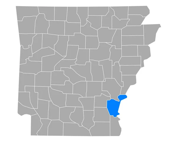 Desha Térképe Arkansasban — Stock Vector