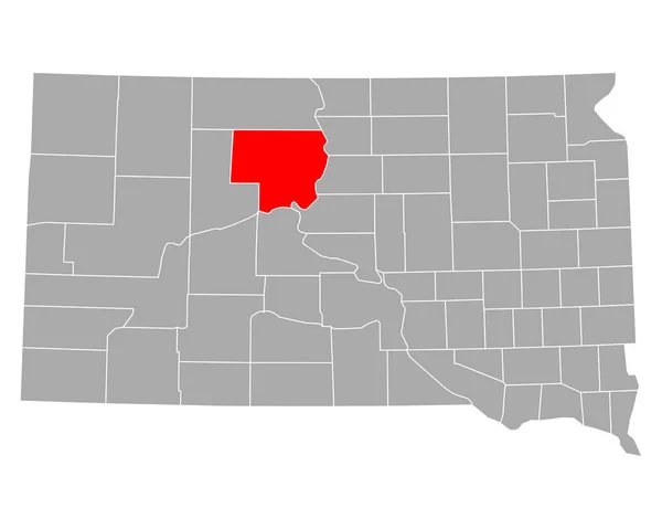 Mapa Dewey Dakota Del Sur — Vector de stock