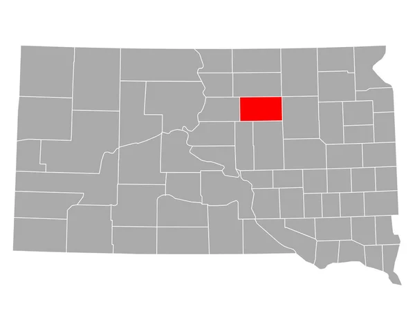 Mapa Faulk Dakota Del Sur — Archivo Imágenes Vectoriales