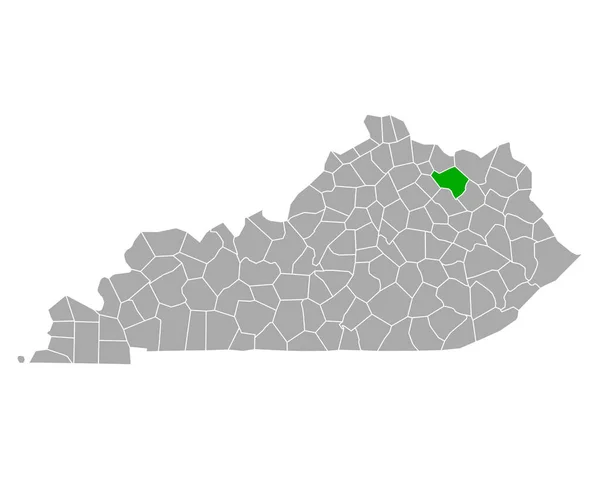 Mapa Fleminga Kentucky — Stockový vektor