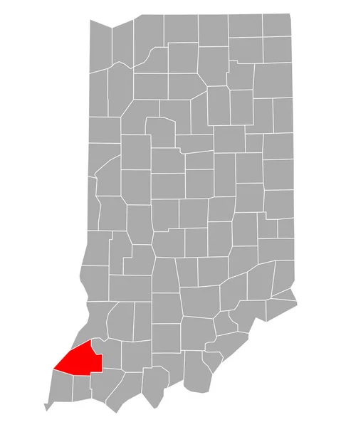 Mappa Gibson Indiana — Vettoriale Stock