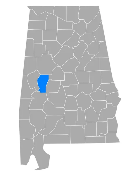 Map Hale Alabama — Stock Vector