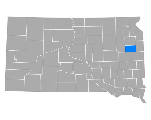 Kaart Van Hamlin South Dakota — Stockvector
