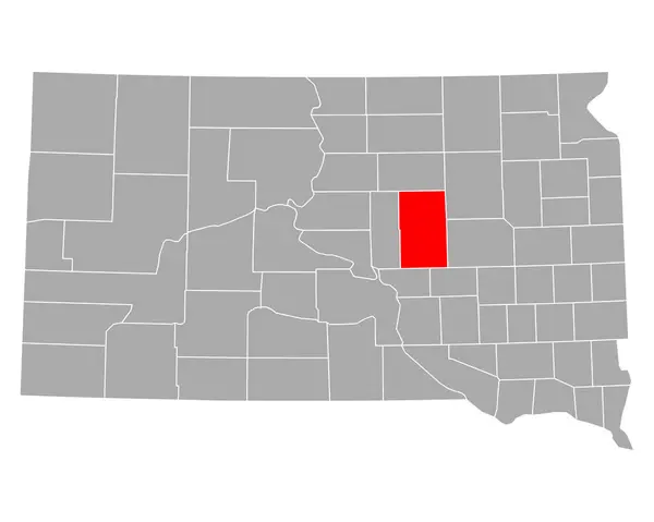 Mapa Hand Dakota Del Sur — Archivo Imágenes Vectoriales