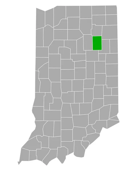 Mapa Huntington Indiana —  Vetores de Stock