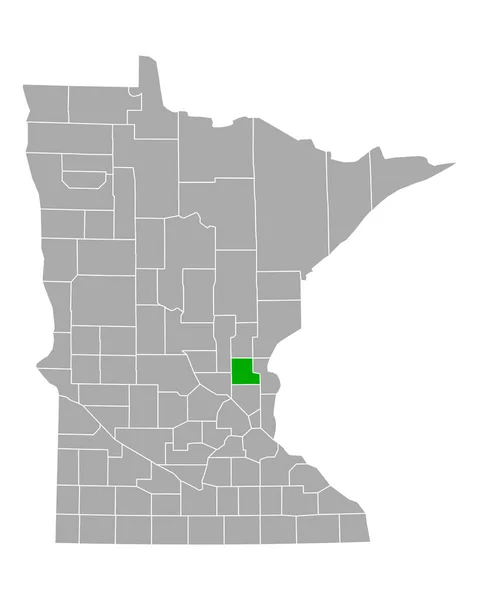 Minnesota Daki Isanti Haritası — Stok Vektör