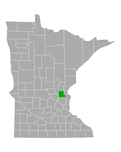 Mapa Isanti Minnesotě — Stockový vektor