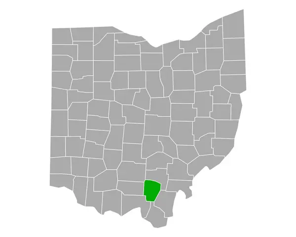 Mapa Jacksonu Ohiu — Stockový vektor