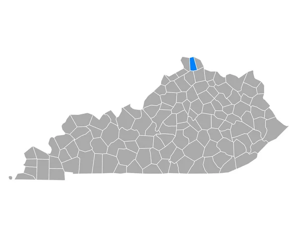 Kentucky Deki Kenton Haritası — Stok Vektör