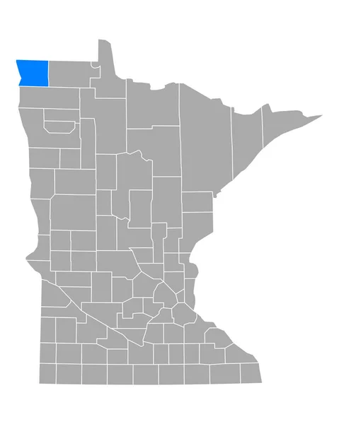 Kittson Térképe Minnesota Helységben — Stock Vector