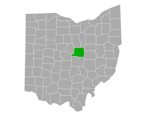 Ohio Daki Knox Haritası — Stok Vektör