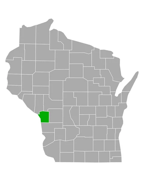 Wisconsin Deki Crosse Haritası — Stok Vektör