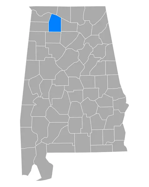 Karte Von Lawrence Alabama — Stockvektor