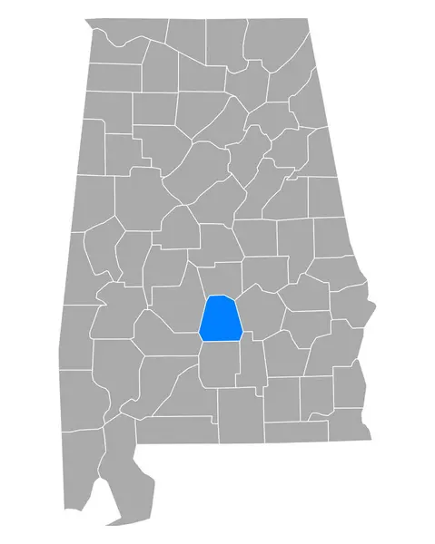 アラバマ州の低地の地図 — ストックベクタ