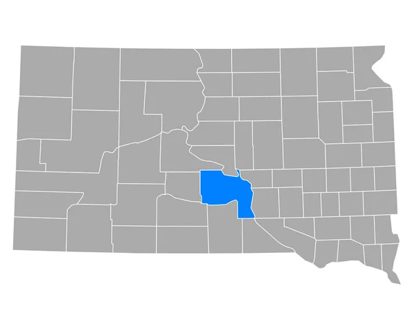 Kaart Van Lyman South Dakota — Stockvector