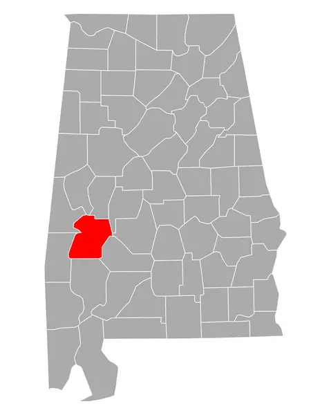 Map Marengo Alabama — Stock Vector