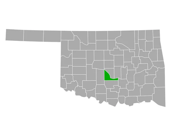 オクラホマ州のマクレーンの地図 — ストックベクタ
