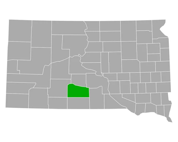 Mapa Mellette Dakota Południowa — Wektor stockowy