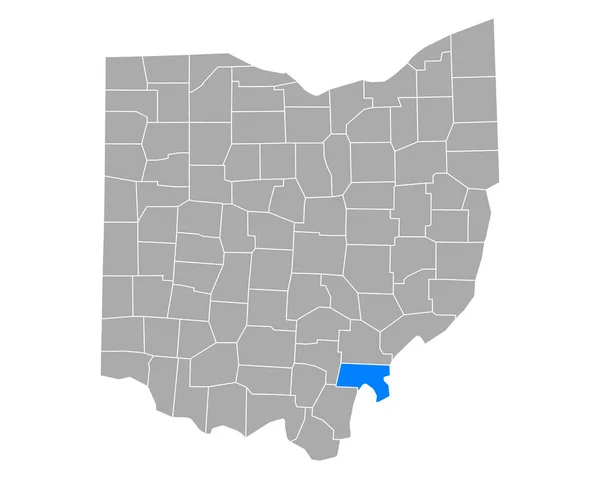 Map Meigs Ohio — стоковий вектор