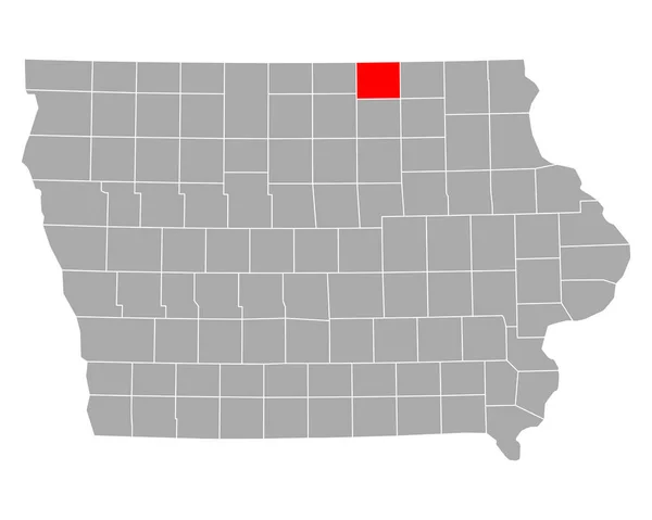 Iowa Daki Mitchcell Haritası — Stok Vektör
