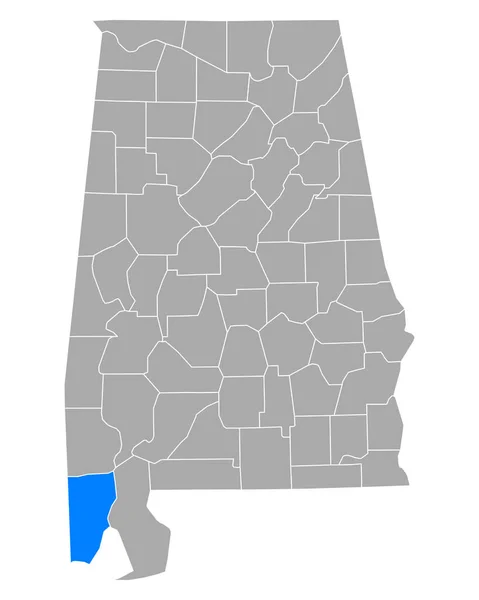 Map Mobile Alabama — Stock Vector