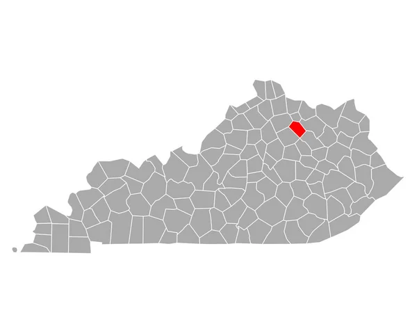 Nicholas Térképe Kentuckyban — Stock Vector