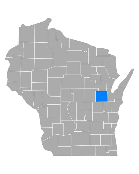 Mapa Outagamie Wisconsinu — Stockový vektor