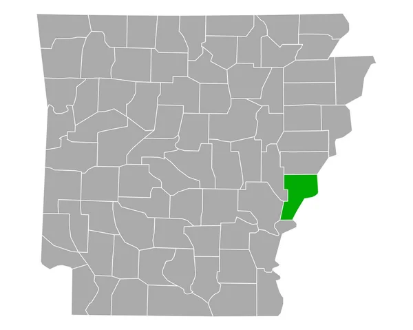 Mapa Phillips Arkansas — Vector de stock