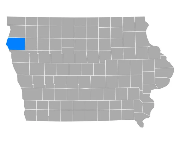 Mapa Plymouth Iowa — Vetor de Stock