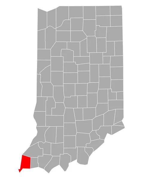 Mappa Posey Indiana — Vettoriale Stock