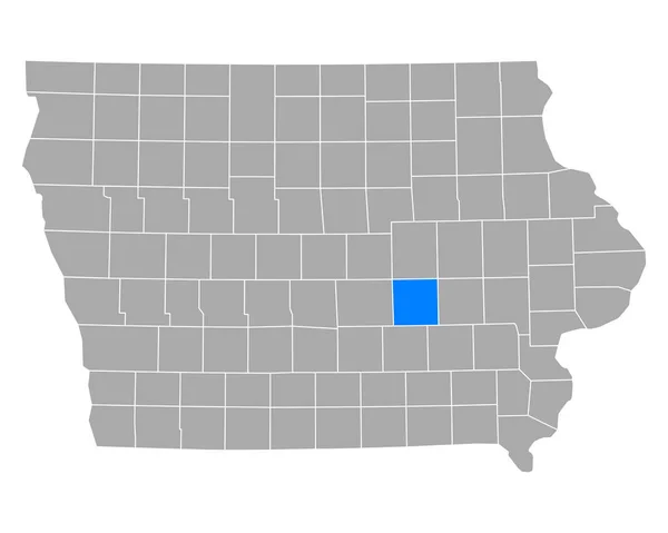 Carte Poweshiek Iowa — Image vectorielle