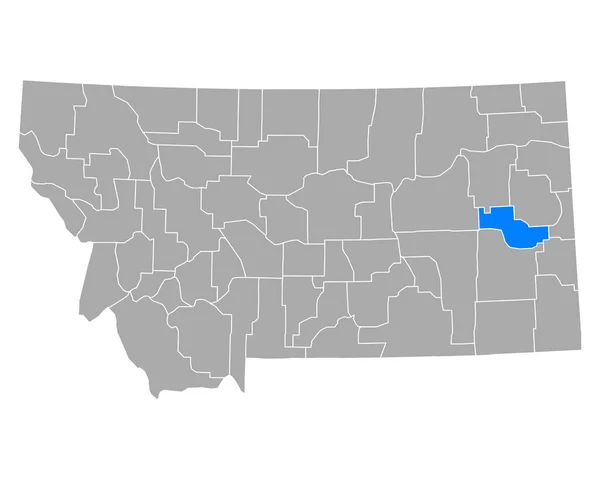 Mapa Prairie Montana — Vector de stock