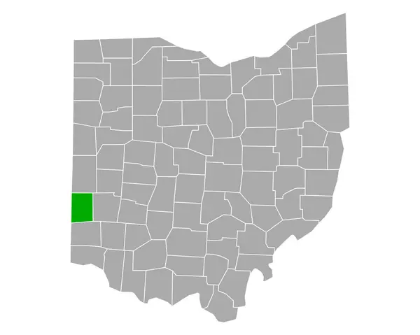 Ohio Daki Preble Haritası — Stok Vektör