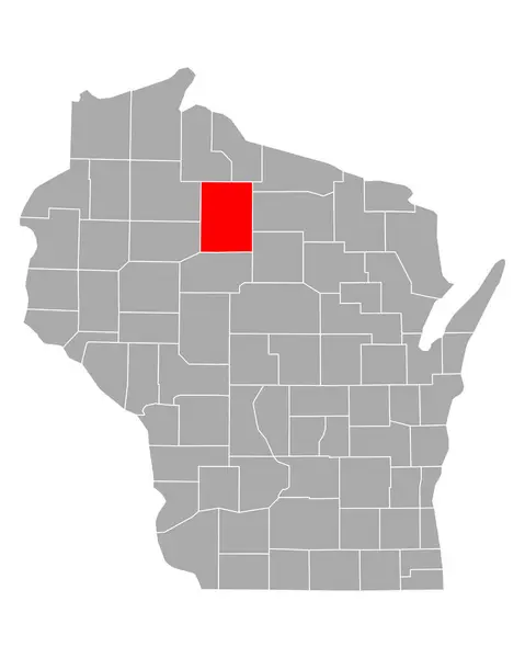 Térképe Wisconsin Helységben — Stock Vector