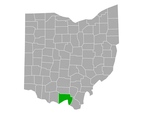 俄亥俄州Scioto地图 — 图库矢量图片