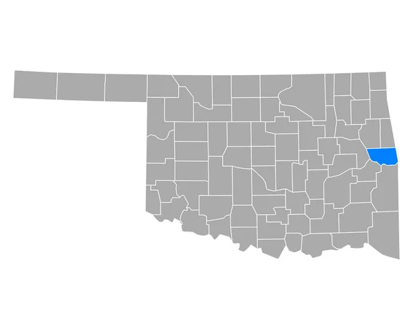 Mapa Sequoyah Oklahomě — Stockový vektor