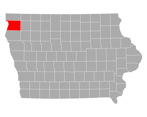 Mapa Sioux Iowa — Wektor stockowy