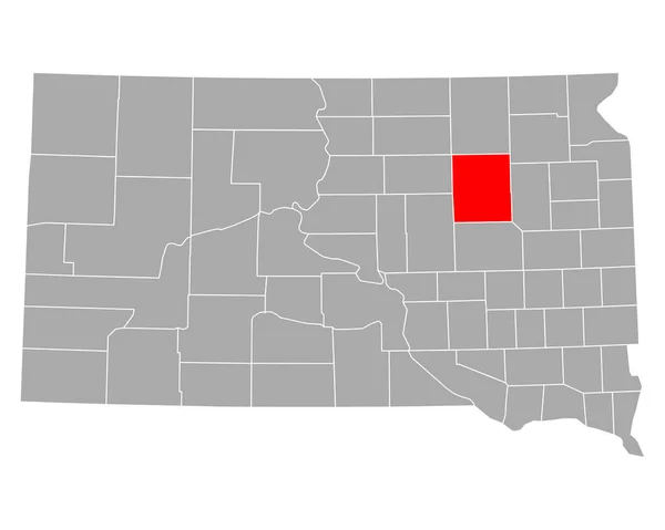 Mapa Peixarias Dakota Sul — Vetor de Stock