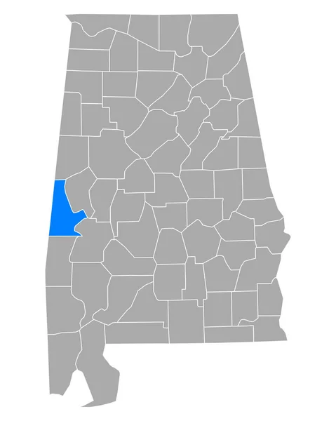 Map Sumter Alabama — Stock Vector