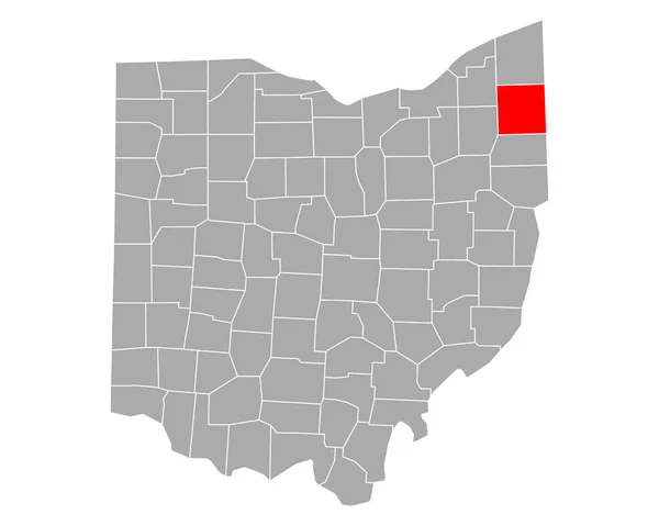 オハイオ州のトランブルの地図 — ストックベクタ