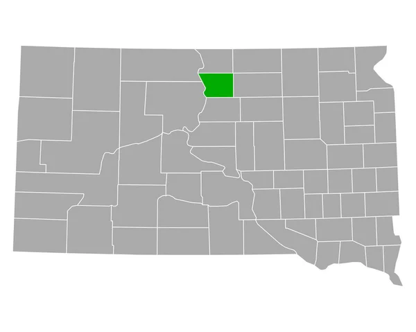 Mapa Walworth Dakota Del Sur — Archivo Imágenes Vectoriales