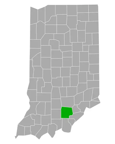 Mapa Washington Indiana — Vector de stock