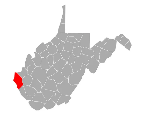 Mapa Wayne West Virginia —  Vetores de Stock