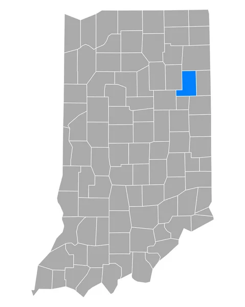 Map Wells Indiana — Stock Vector