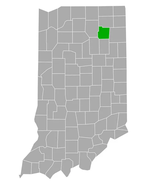 Mapa Whitley Indiana — Vector de stock