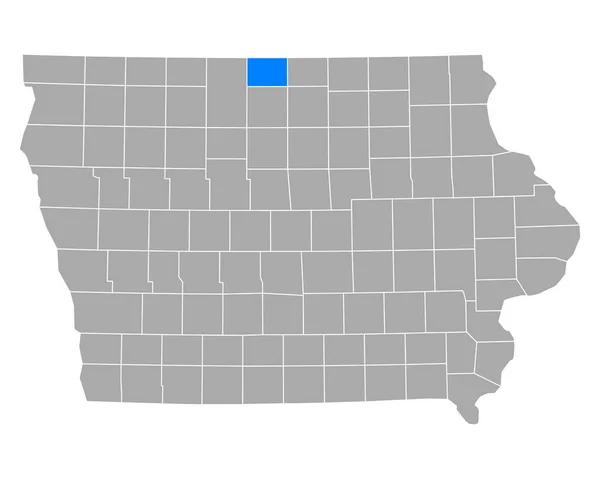 Mapa Winnebago Iowa — Vector de stock