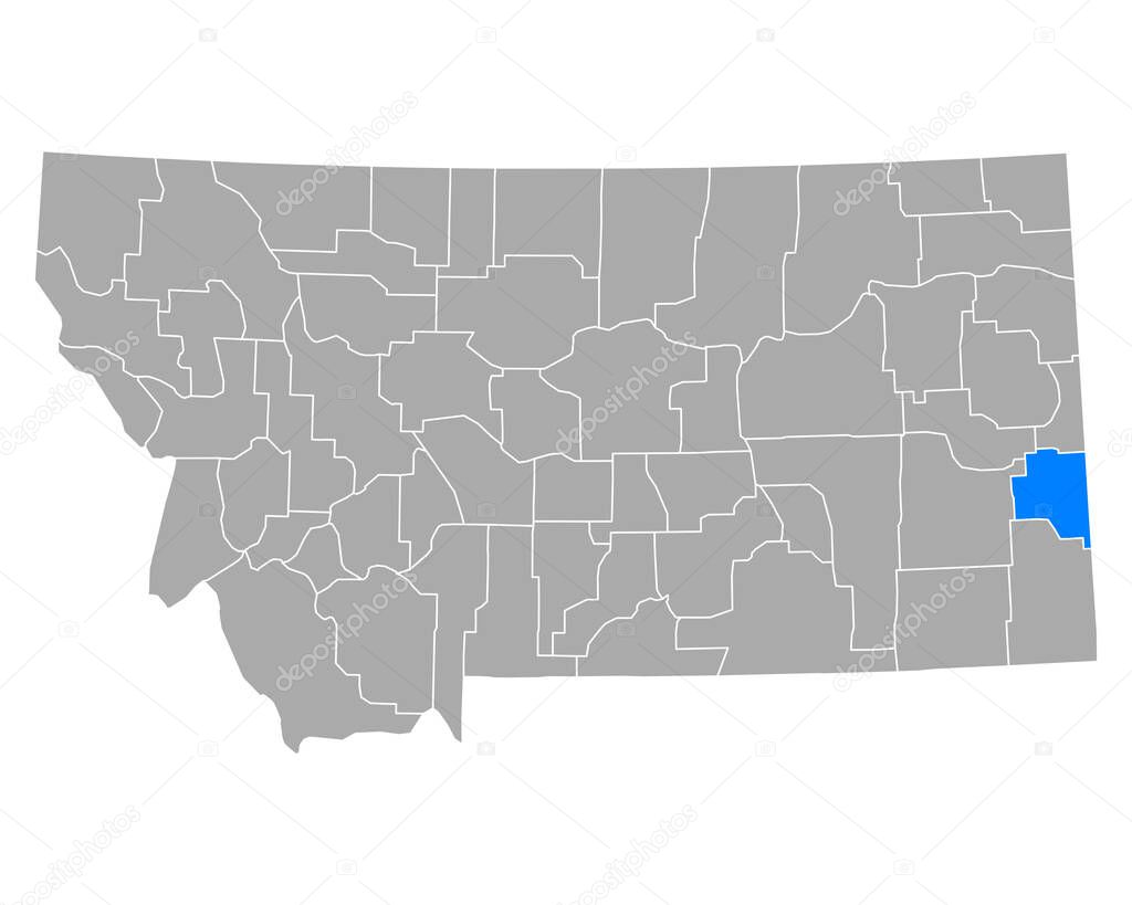 Map of Fallon in Montana