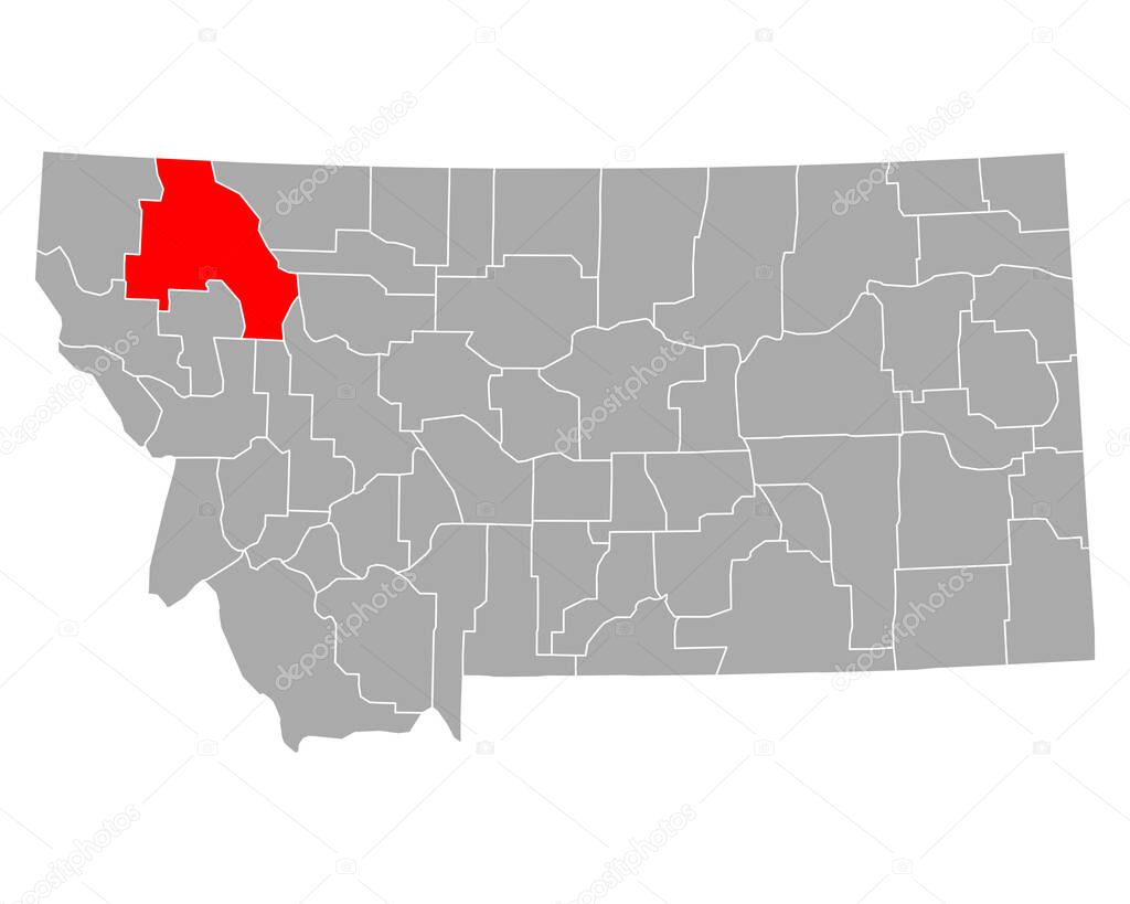 Map of Flathead in Montana