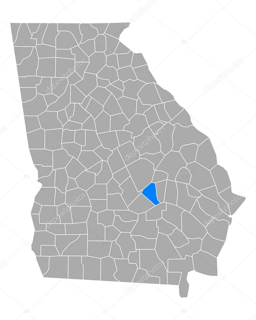 Map of Wheeler in Georgia