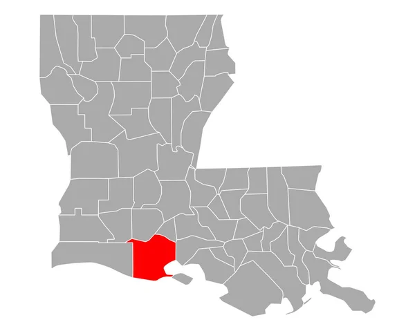 ルイジアナ州の朱色の地図 — ストックベクタ